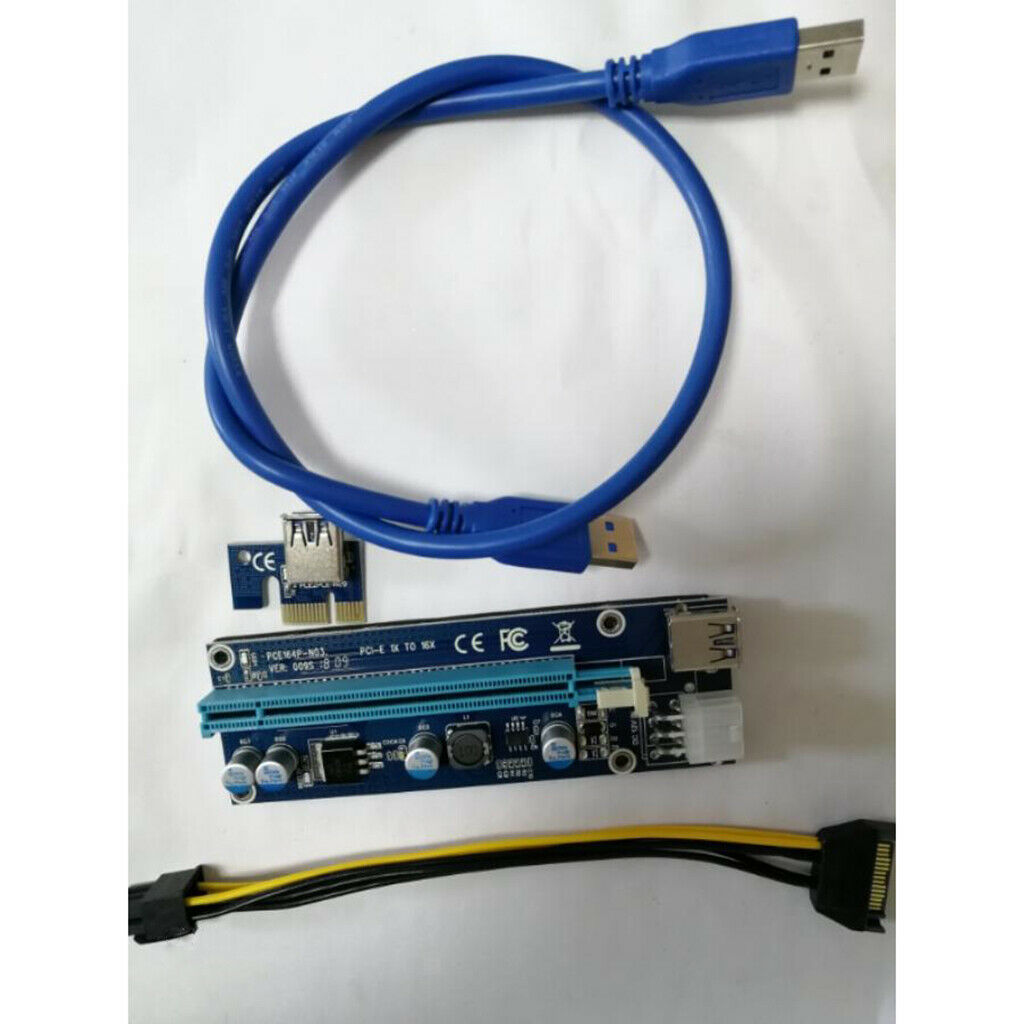 60cm PCI-E Riser Card 009S PCI-E Pcie Express 1x to 16x USB Data Cable