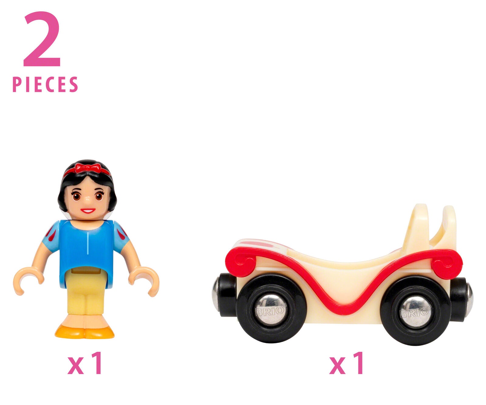 33313 BRIO Disney Princess Snow White & Carriage Set Wooden Train Track Age 3yr+