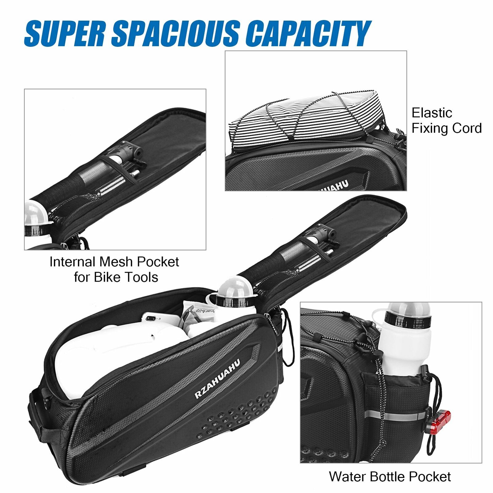 10L Bicycle Rear Seat Bag Waterproof Cycling Rack Trunk Shoulder Bag Handbag SUK