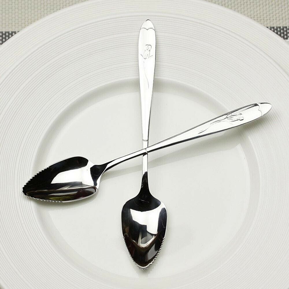 Mirror Polishing Saw-tooth Stainless Steel Fruit Grapefruit Seratted Spoon