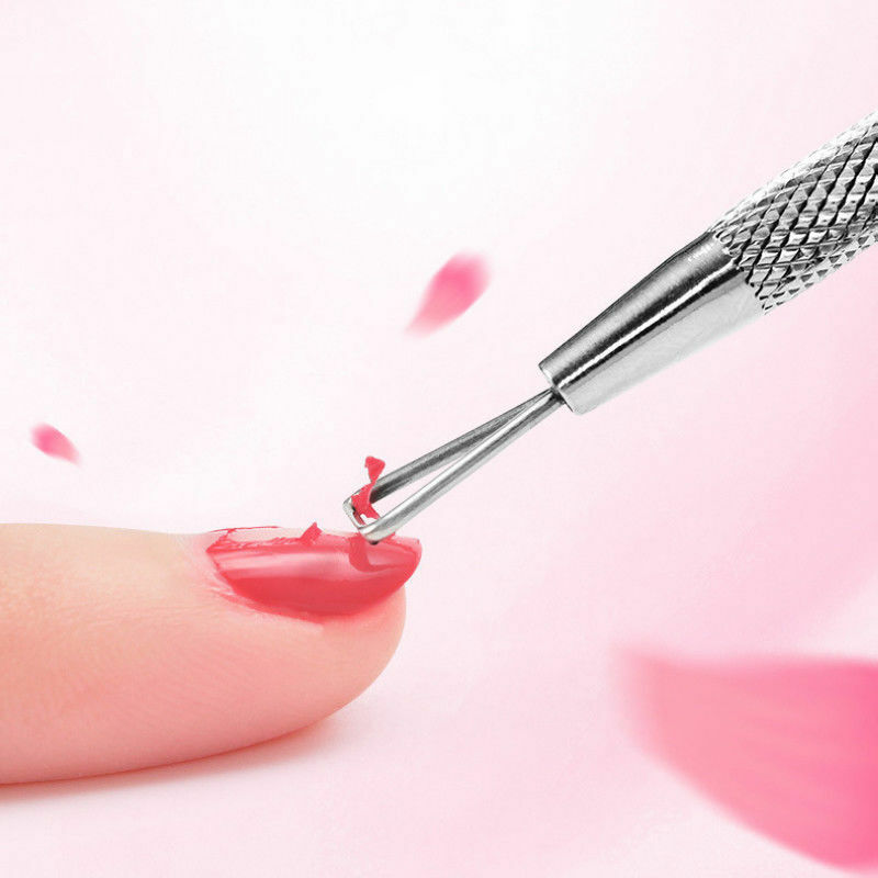 US Pro Stainless SteelUV Gel Polish Remover Triangle Stick Rod Pusher Nail Tools