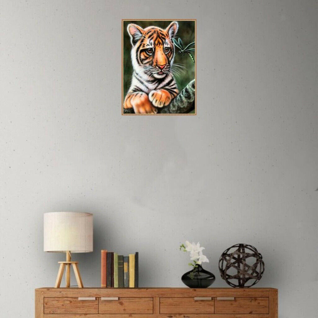 DIY Diamond Painting Animals Tiger Dragonfly Embroidery Cross Stitch Decor
