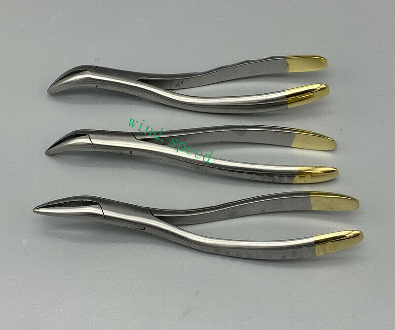 3pc Dental Root Fragment Minimally Invasive Tooth Extraction Forcep Plier Curved