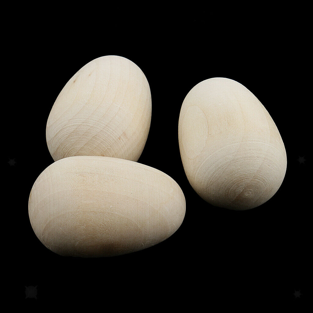 20pcs Natural Unfinished Wooden Chicken Eggs for Decorate Easter Crafts
