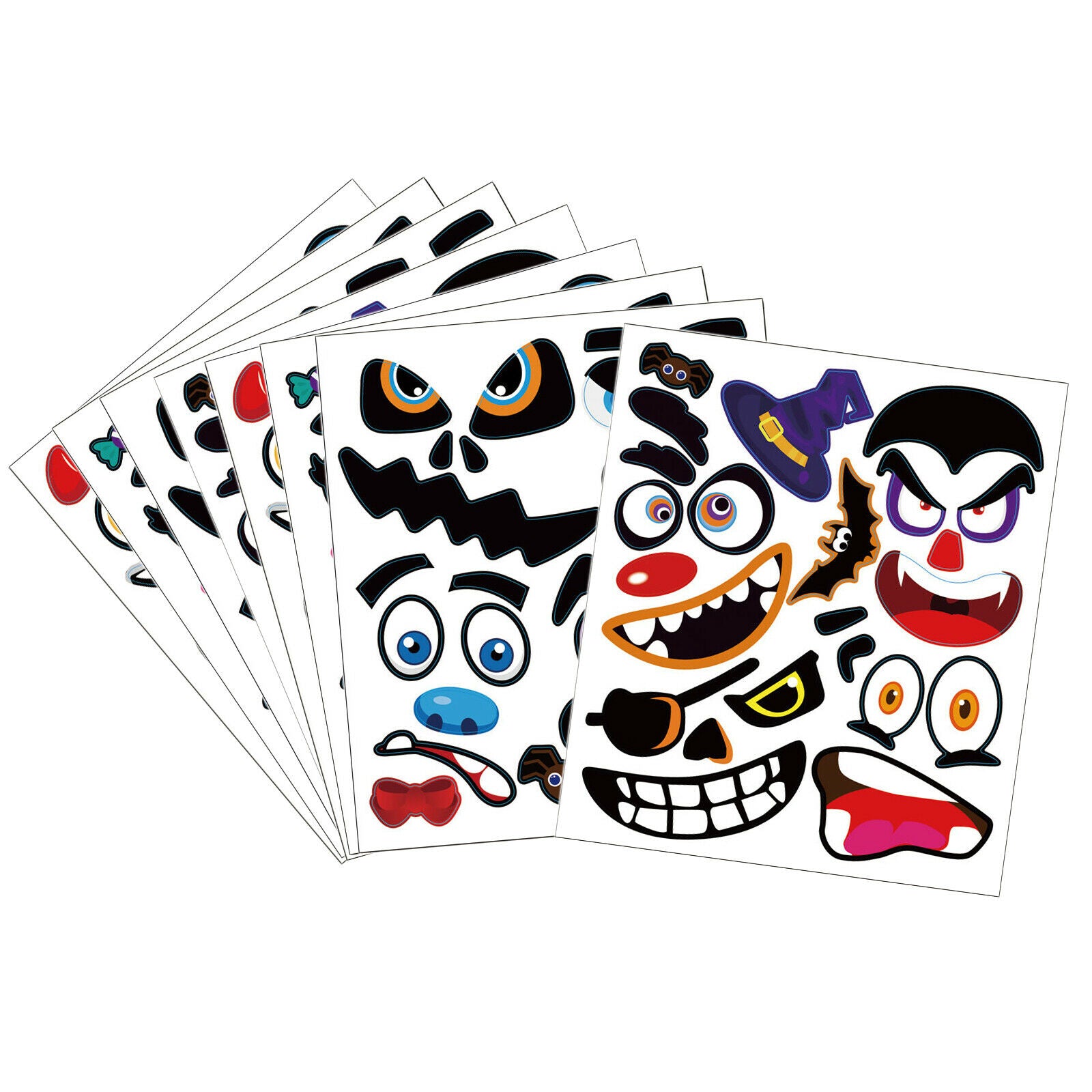 8-Pack Halloween Stickers for Pumpkin Kids Adults Party Supplies Decorations