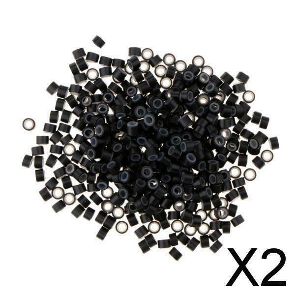 2X of 500 Micro Rings Tubes for Bonded Tipped Hair Extensions Tools Kit Black