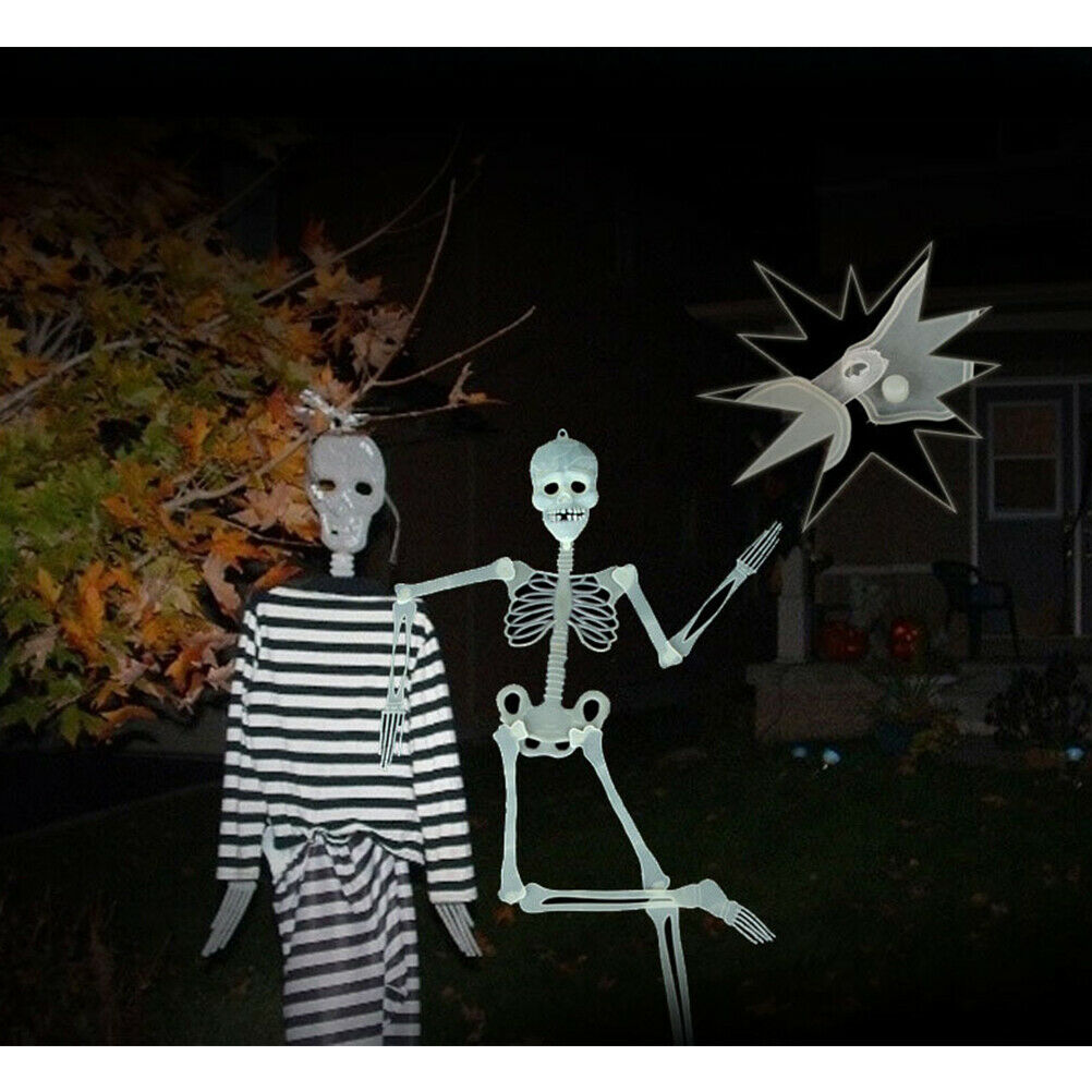 Halloween Luminous Skeleton Hanging Flexible Joints Skeleton Scary Hanging Props