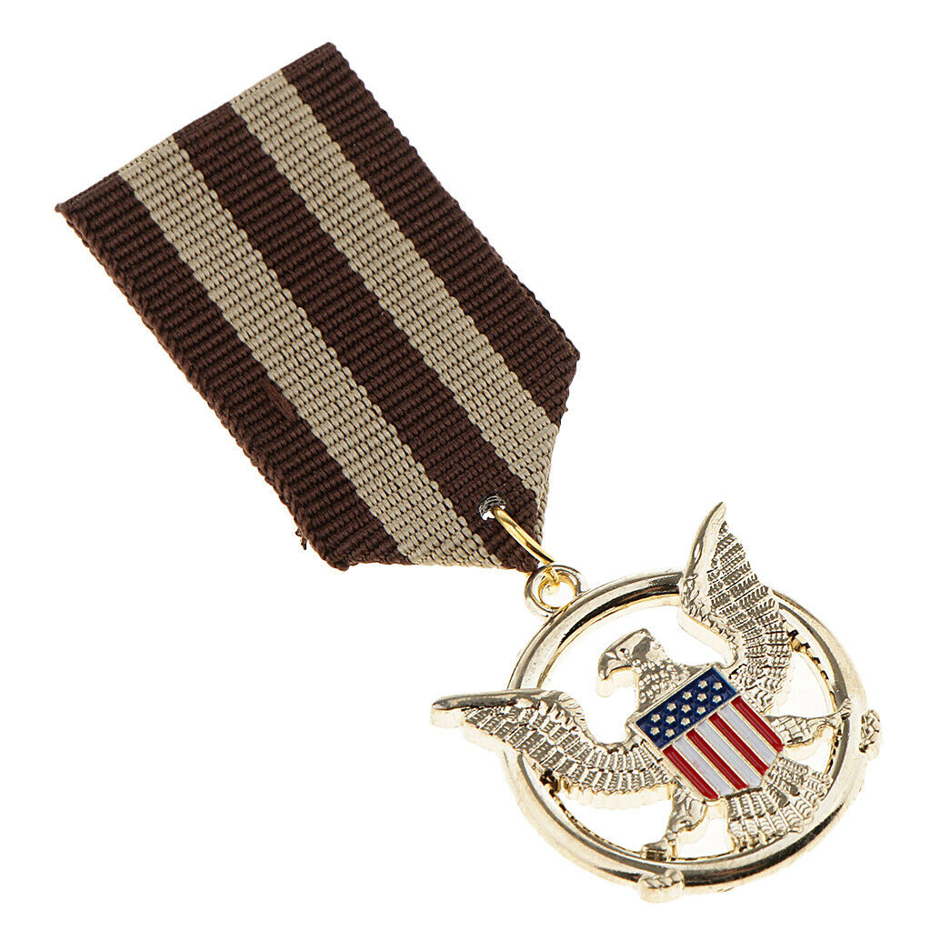 6 Pieces Geometric Medal Pendant Badge Fabric Uniform Brooch