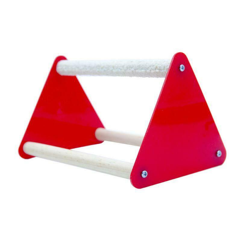 Bird Perch Bracket Bite Grinder Claw Fun Toys Parrot Triangle Acrylic Stand