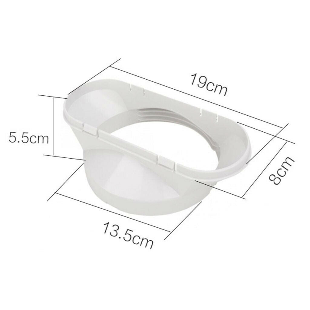 Exhaust Duct Connector for Air Conditioner Pipe Adapter Extension Flat Mouth