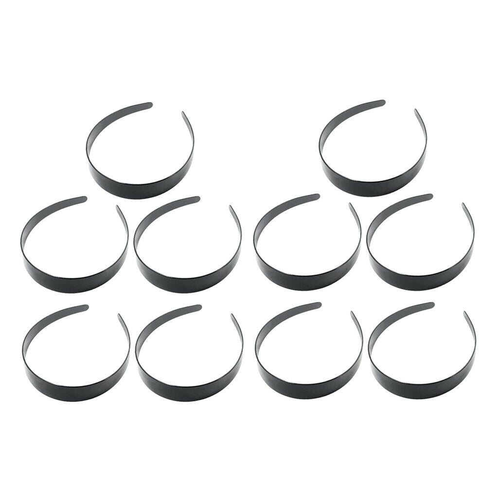 10x Unisex Black Plain Hair Head Hoop Band Sport Headband Hairband Practical