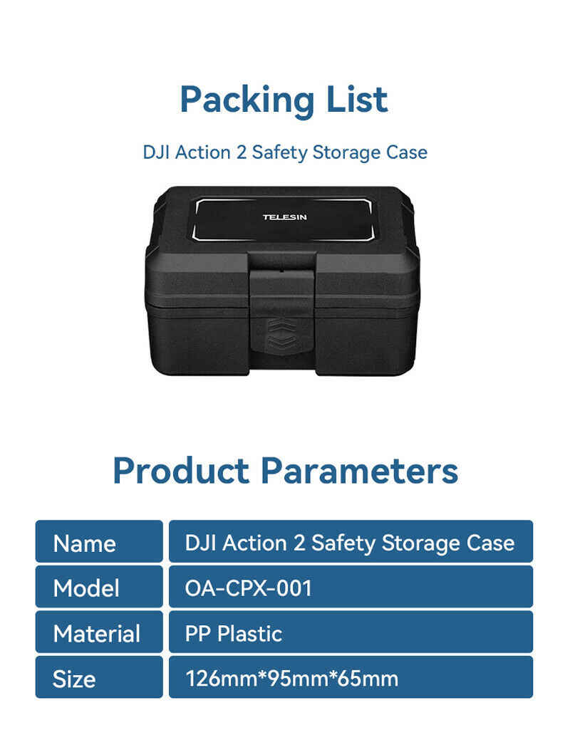 For DJI Action 2 Reinforcement Hard Shell Waterproof Handbag Shockproof Case Box