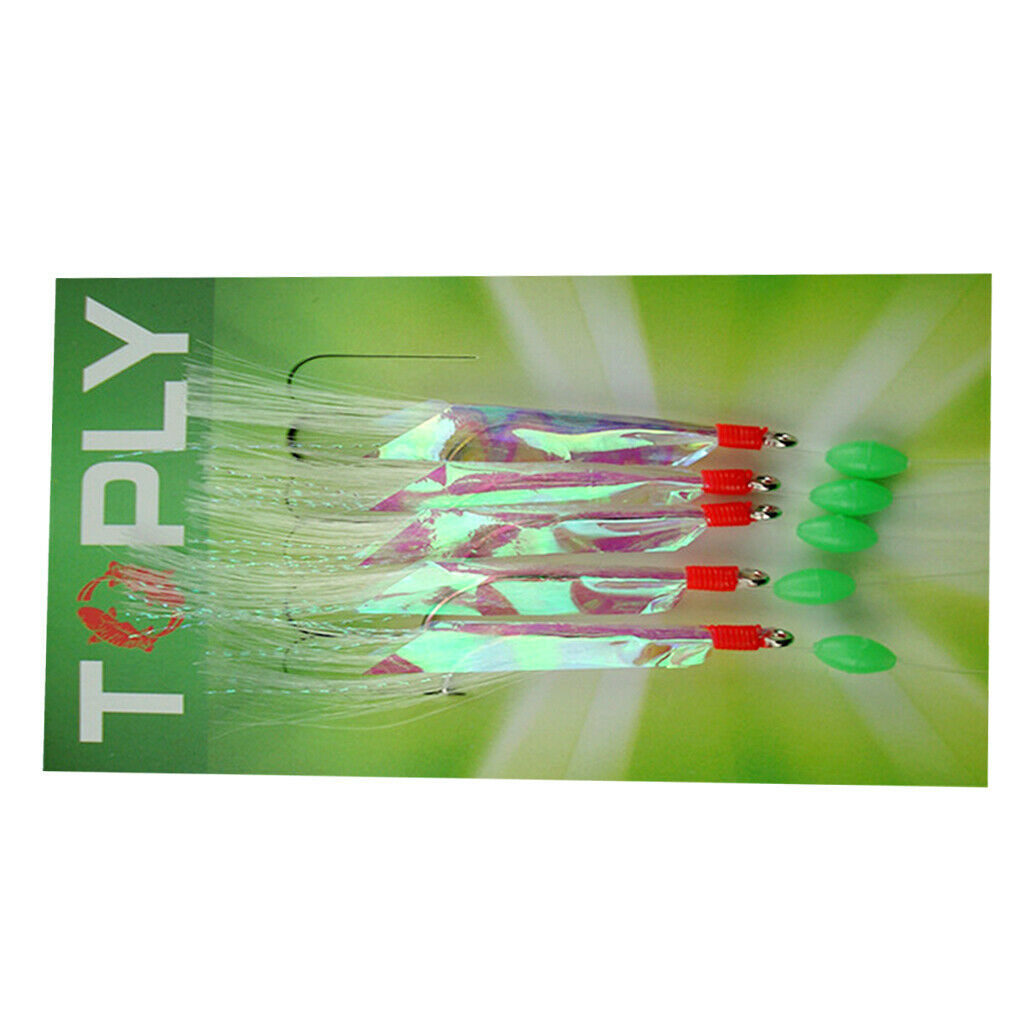 5 Hooks Sea Fishing Rigs Fishing Lure Rig Mackerel Bass Pollock Boat Fishing
