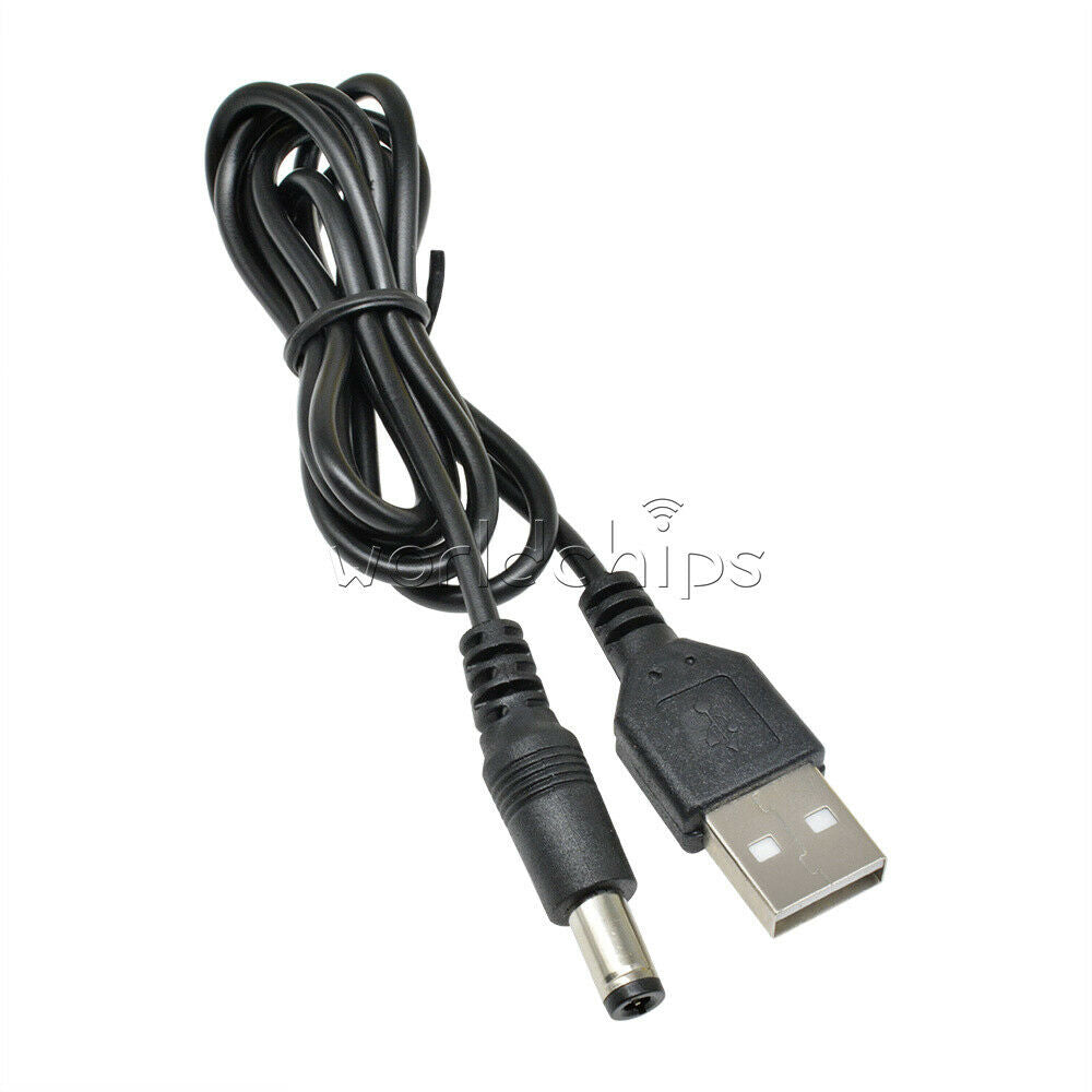 2pcs USB 2.0 to DC 5.5mm X2.5mm USB to power line Cable MCU Power supply