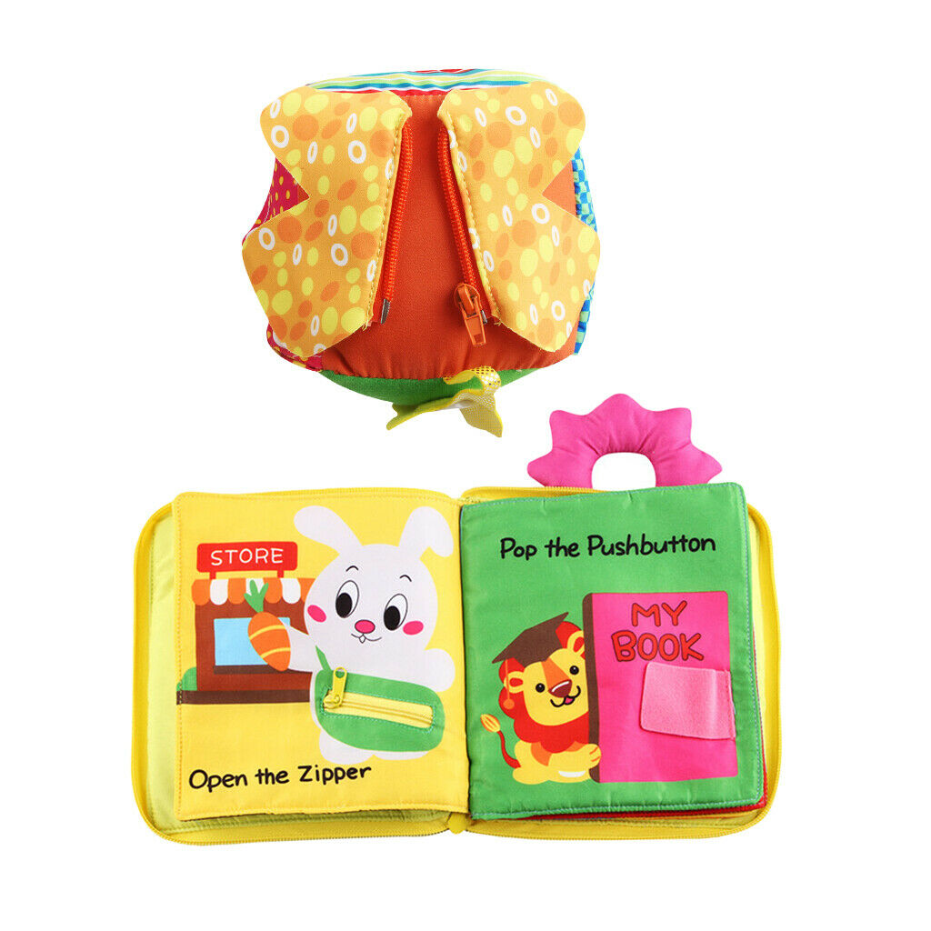 Touch and Feel Cloth Book & Cloth  , Learn Zip Snap Butto Buckle Lace Tie