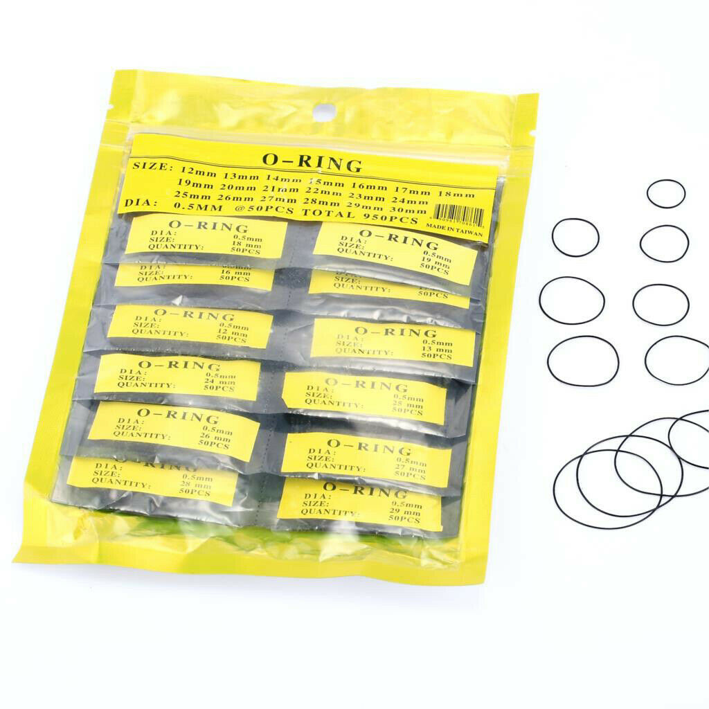 500x Universal Rubber O-Ring Watch Back Cover Seal Gaskets Black 31-40mm