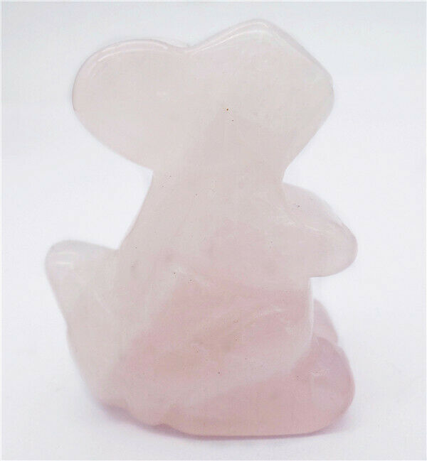 50x40x24mm Natural Rose Quartz Carved Squirrel Decoration Statue Decor HH8075