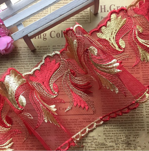 3 Yard Bilateral Embroidery Lace Trim Wedding dress Sewing decoration Accessorie