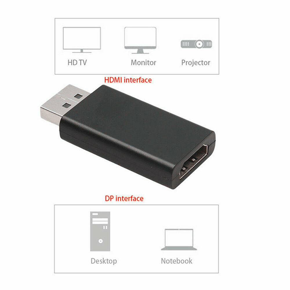 For 1080P HDTV PC Display Port DP Male To HDMI Female Adapter Adaptor Converter