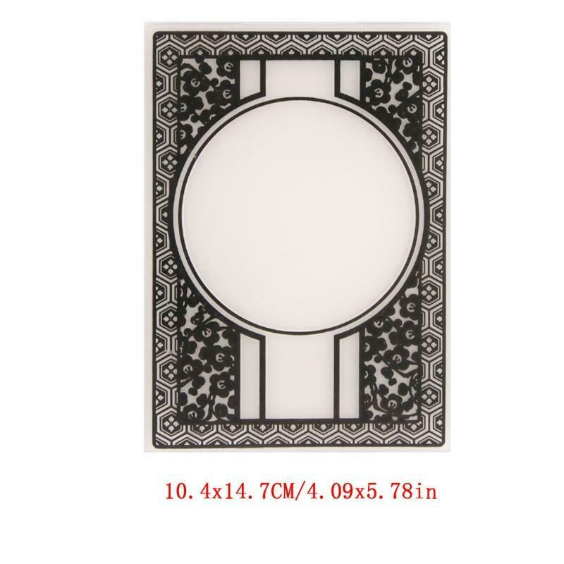 Round Plastic Embossing Folder Stencil Template DIY Craft Making Scrapbooking
