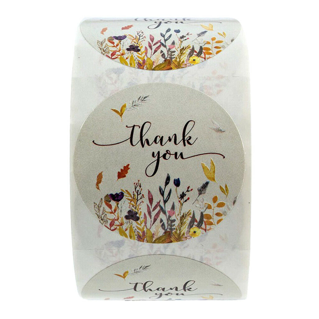 Thank You Stickers, 1 inches, 500Pcs Roll Stickers for Wedding Birthday Party