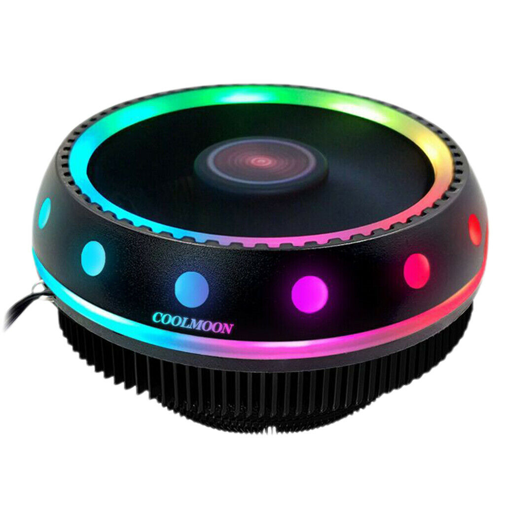 RGB LED CPU Cooler Radiator for Intel LGA775 1150/1151/1155/1156/1366 Black