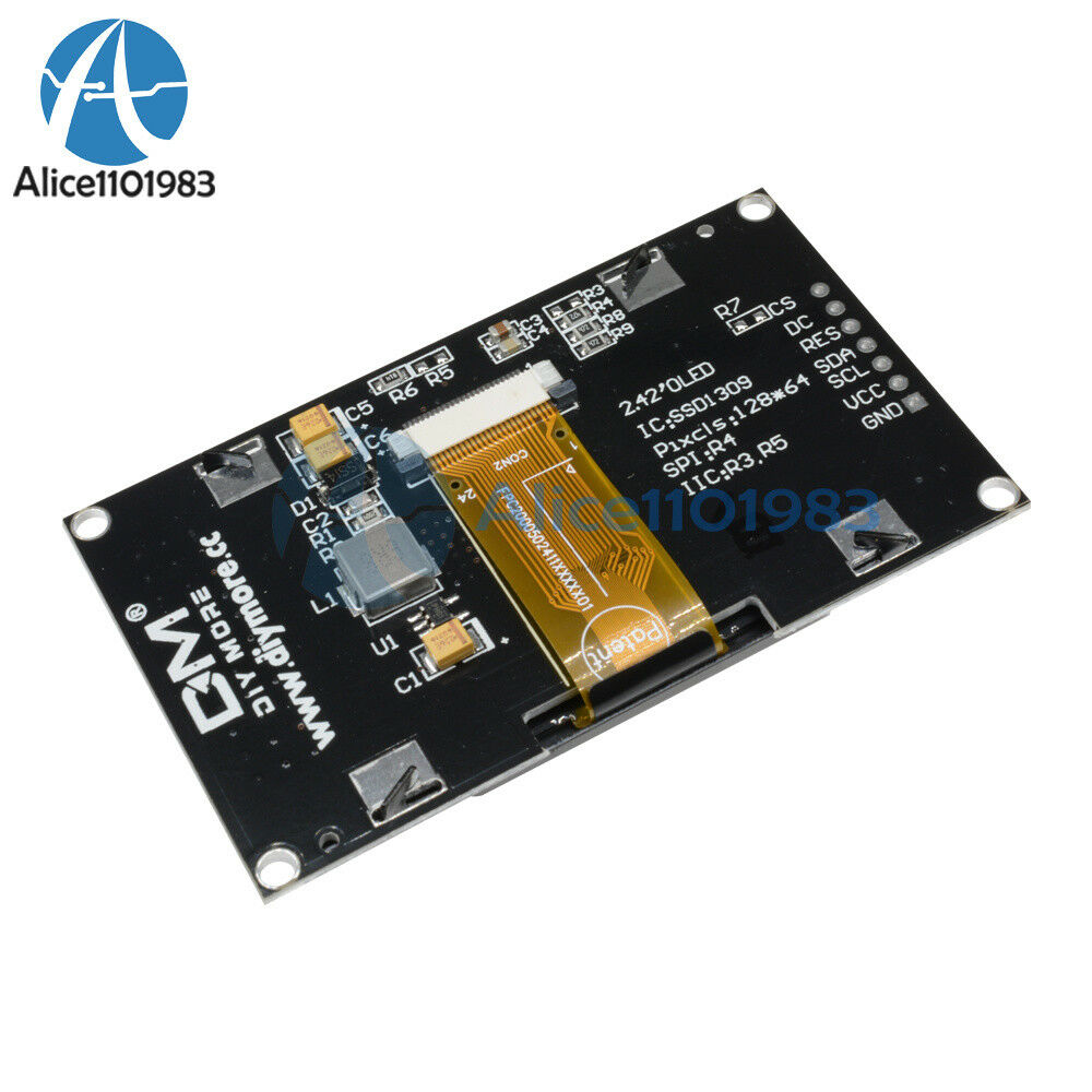 2.42" inch 12864 OLED Display Module IIC I2C SPI Serial FOR C51 STM32 Yellow