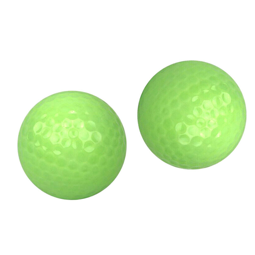 2Pcs green fluorescence glowing golf balls glowing night light