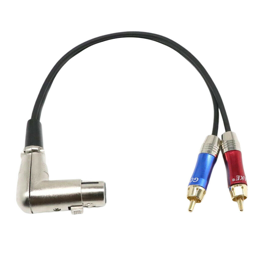 1Ft Audio XLR FeMale to 2-RCA Male Left Right Splitter Y Cable