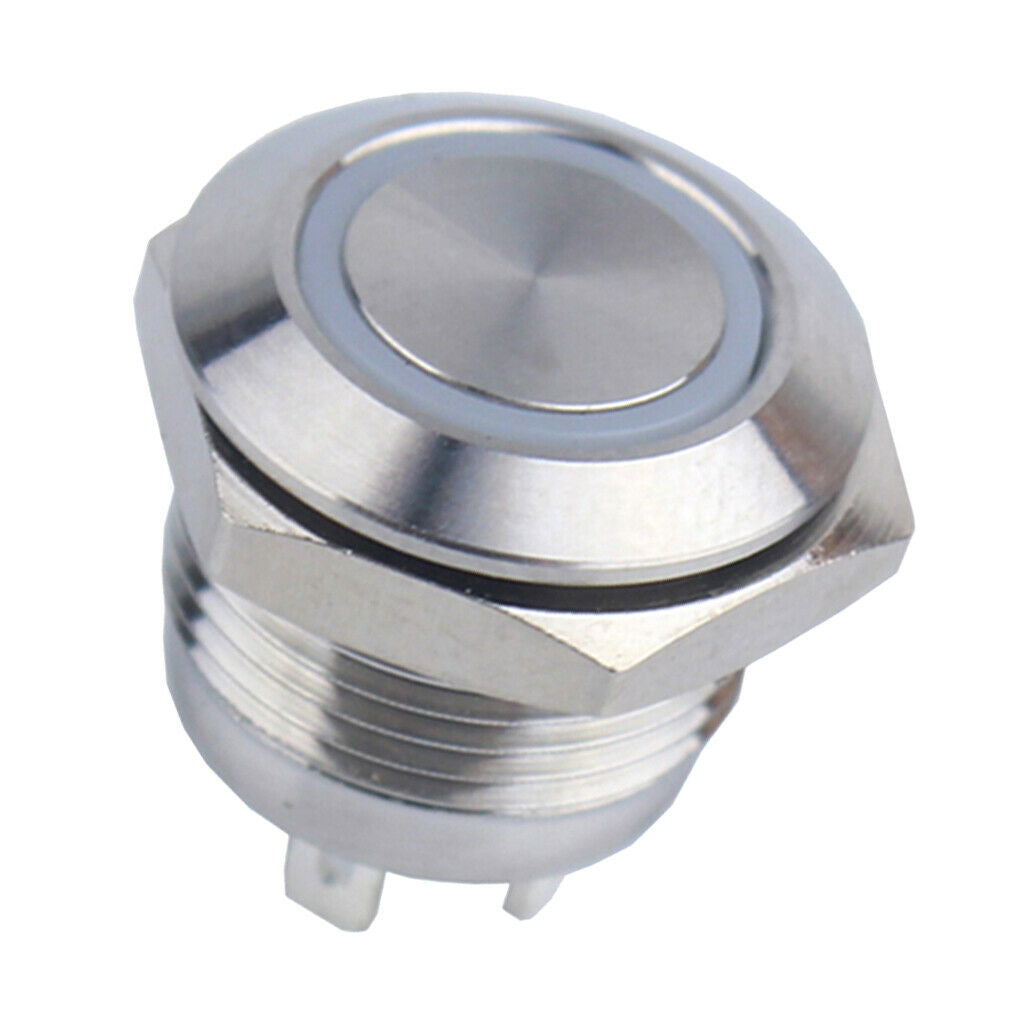 12mm 12V Resetable Self-Reset Push Button Switch Blue LED