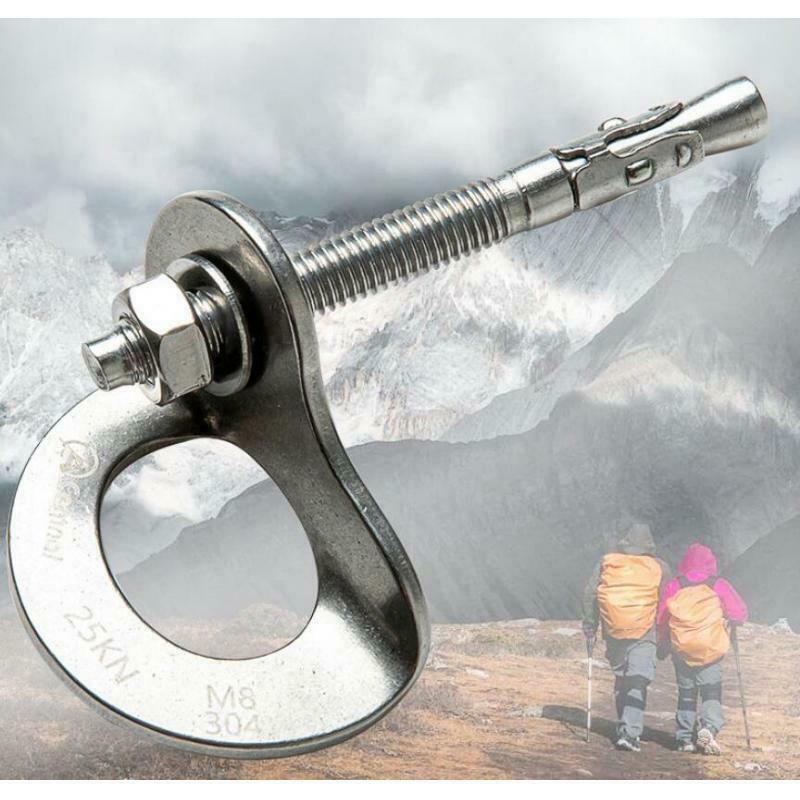 2X 25KN Stainless Steel Anchor Bolt Hanger for Belay Rigging Hanger with Screw