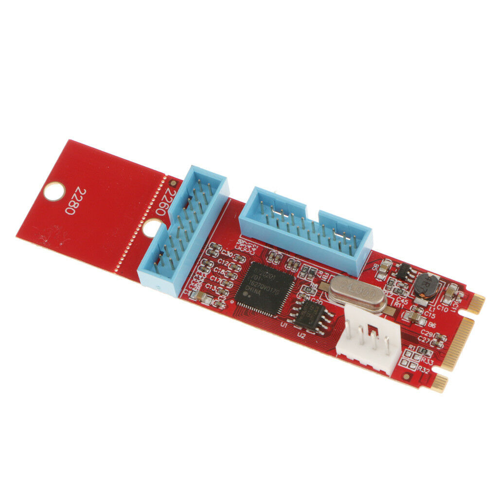 2 Port 19Pin 20P USB3.0 Express to NGFF M.2 B M Key Adapter Card Converter