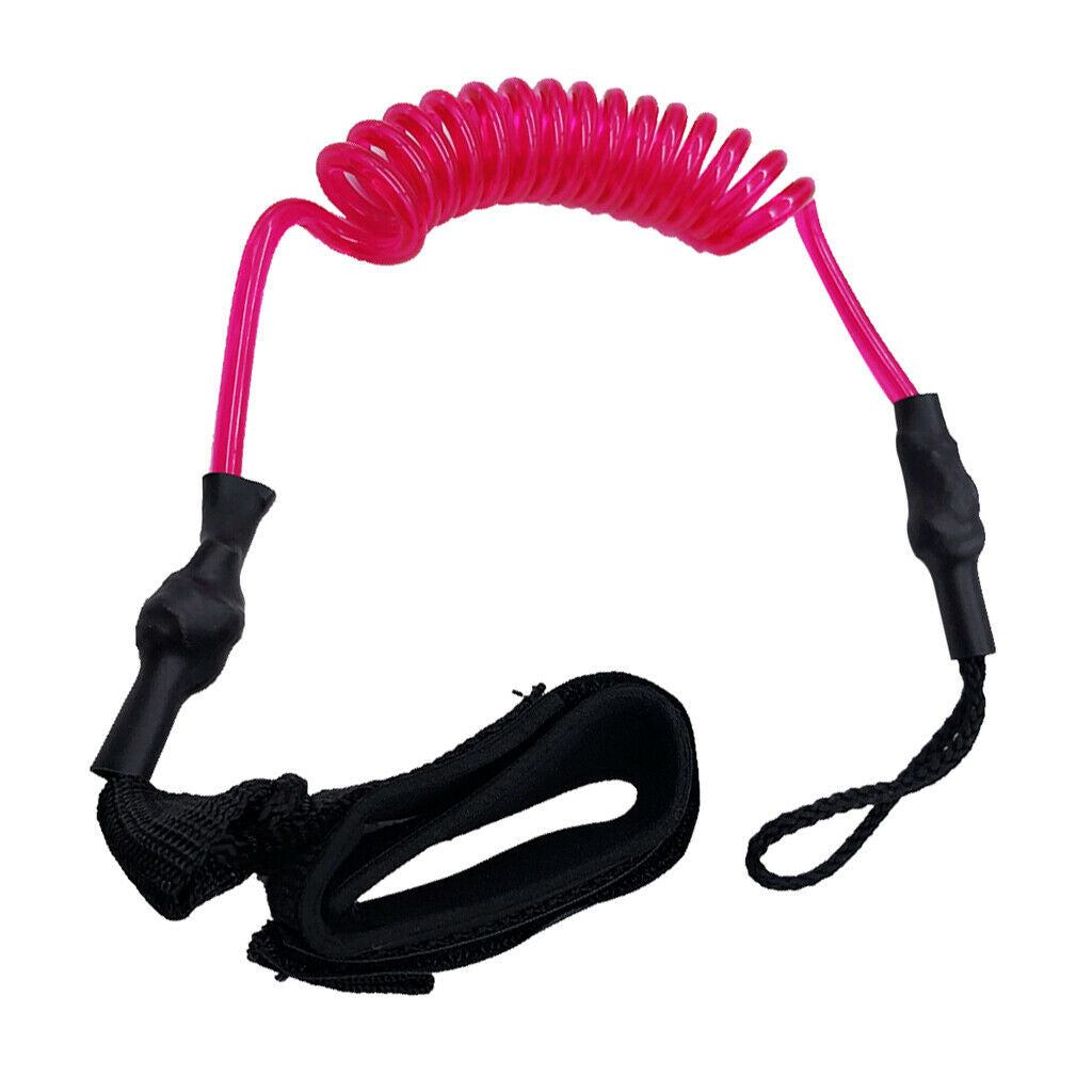 Paddle Safety Rod Elastic Leash Boats Raft Stretch Rope Rose Red