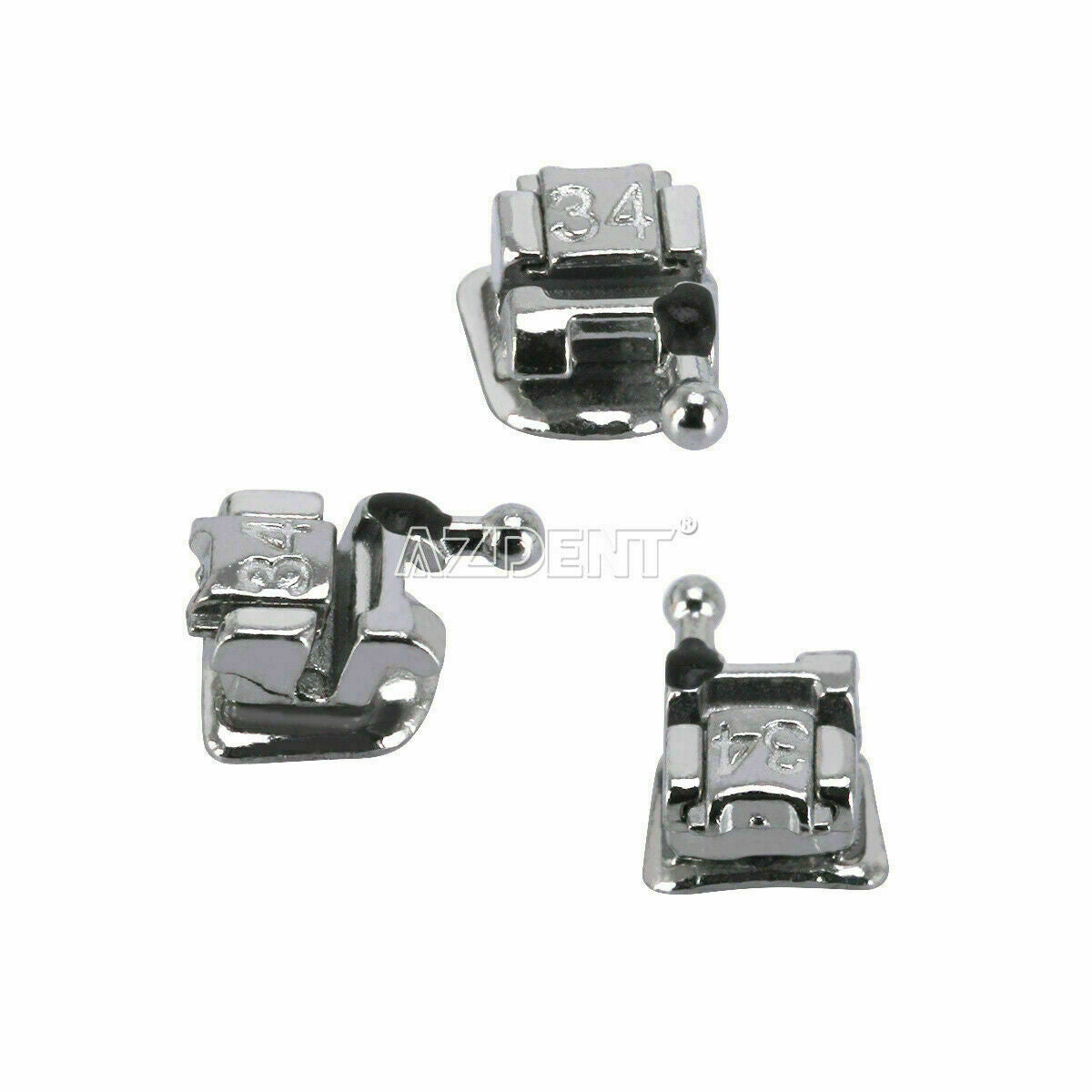 3 X Dental Orthodontic SELF-LIGATING BRACKETS SL CLEAR MBT 0.022 5*5 HK 345Hooks