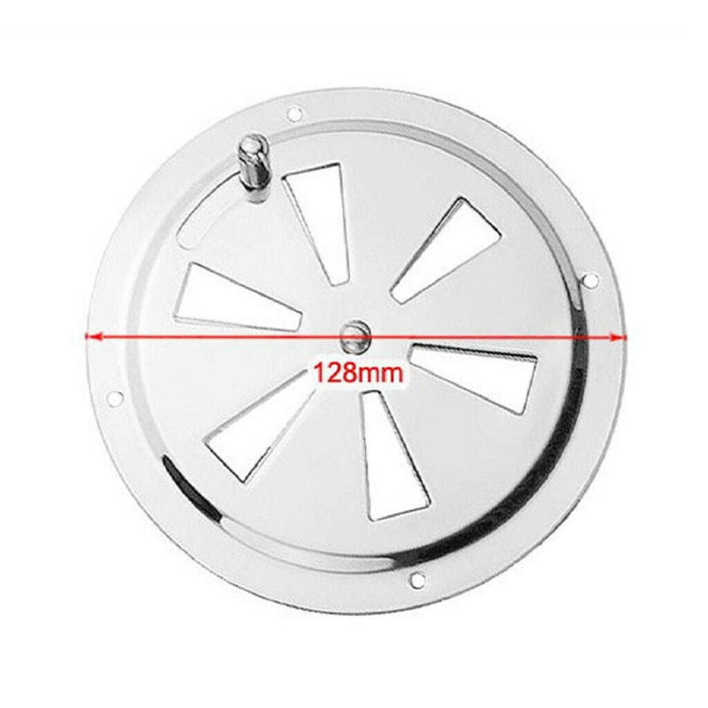 Stainless Steel Round Butterfly Vent, 5-Inch Ventilation Cover Gill Plate  -