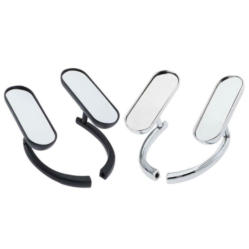 8mm/10mm Motorcycle Rectangular Handlebar Rearview Mirrors for Cruiser Chopper