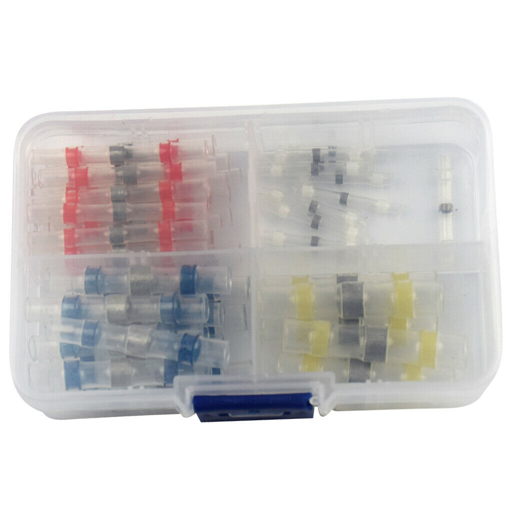 50 Pcs Waterproof Solder Seal Heat Shrink Sleeve Wire Splice Connectors Set