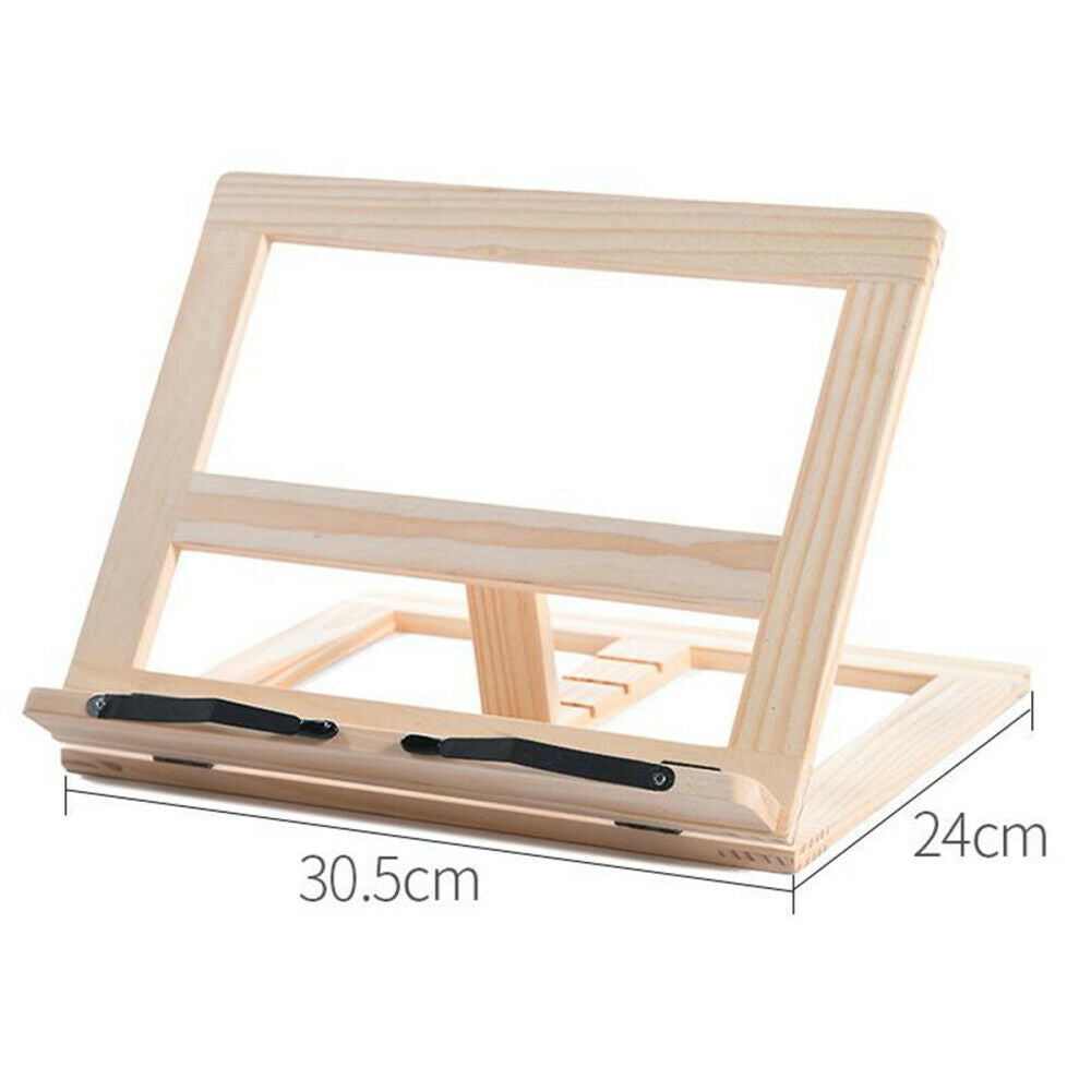 Wood book holder with 4 Adjustable Height/ Book Stand/Reading Rack For Books NEW