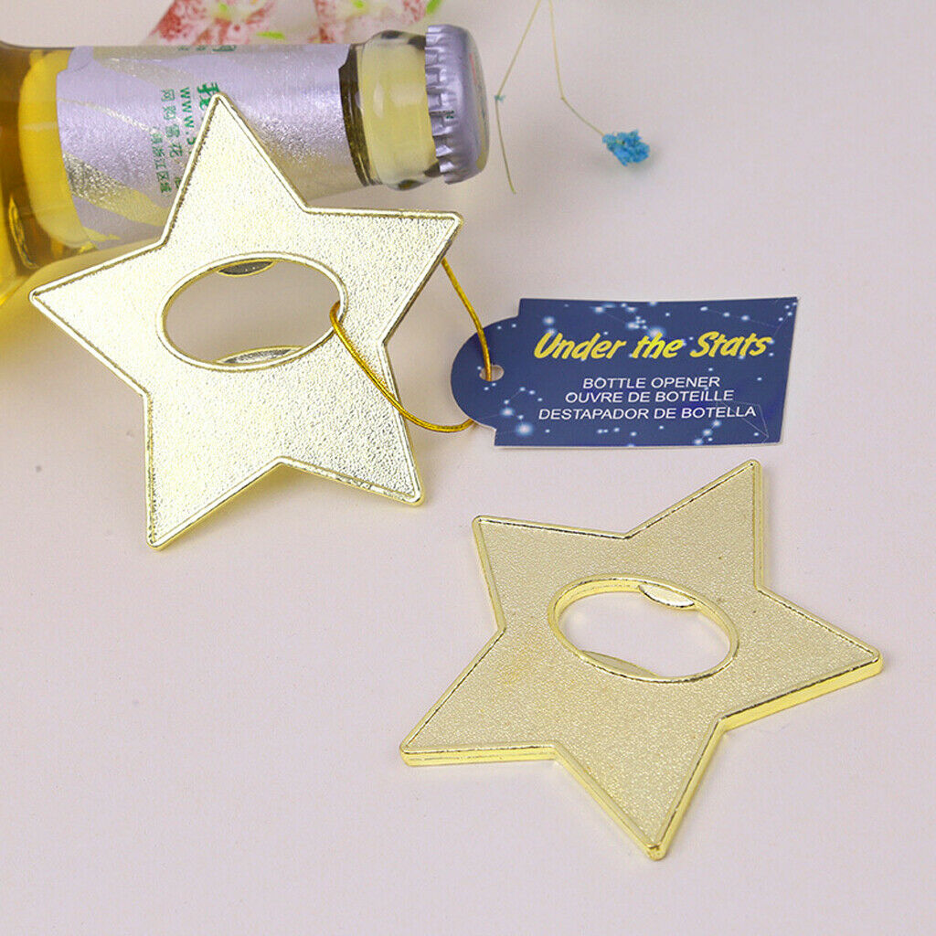 Golden Pentagram Bottle Opener Wine Beer Champagne Tool Wedding Favour Gift