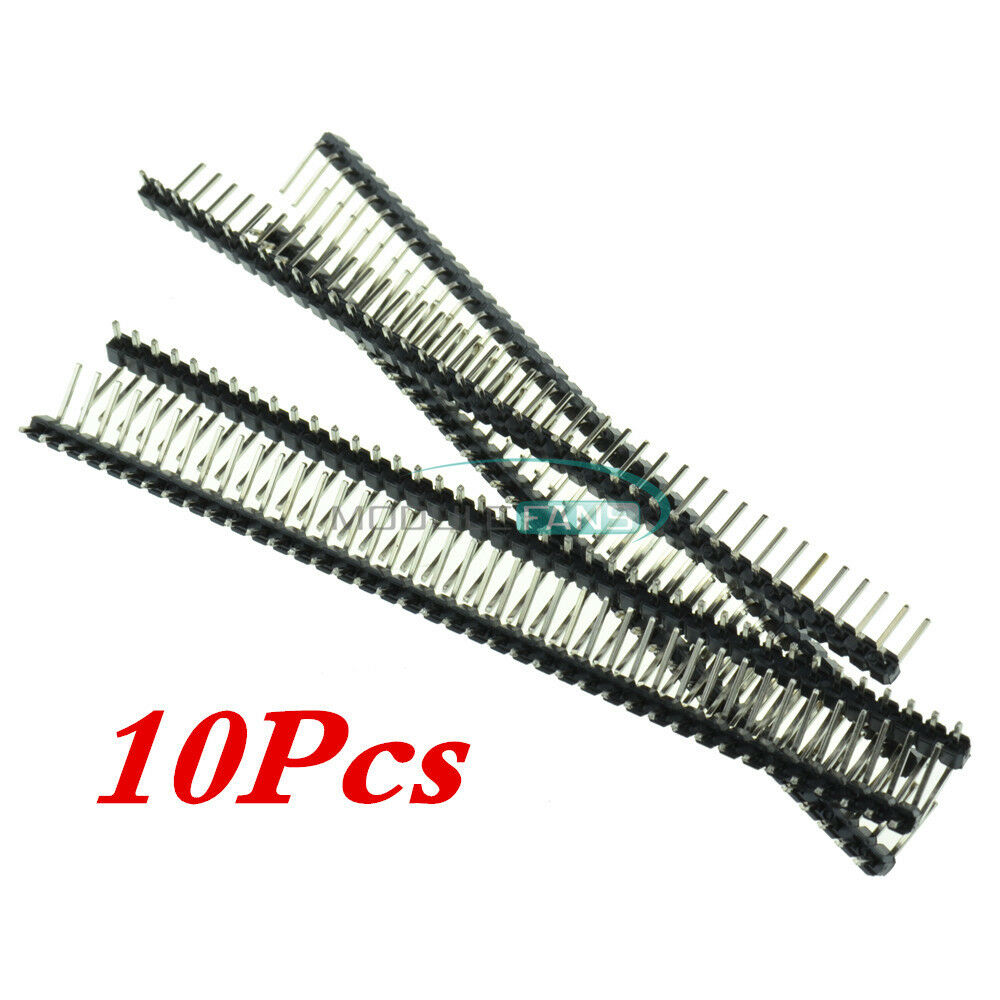 10PCS 40 Pin 2.54mm Right Angle Single Row Pin Header PCB For Arduino