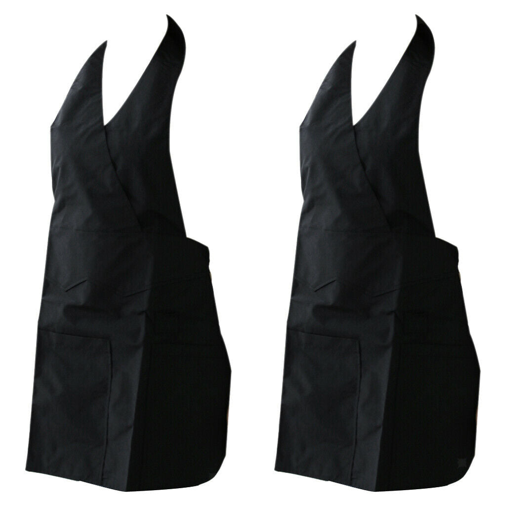 2 Pieces Pro Waterproof Cutting Cape Styling Gardening Apron Cloth Black
