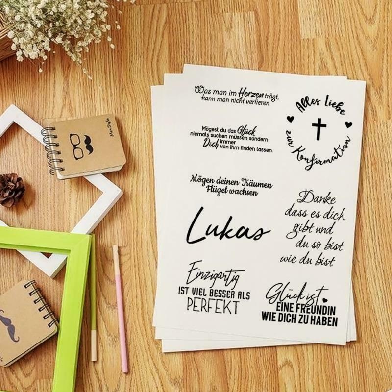 Blessing Lettering German Wishes Clear Stamps for Card Making Decoration and DIY
