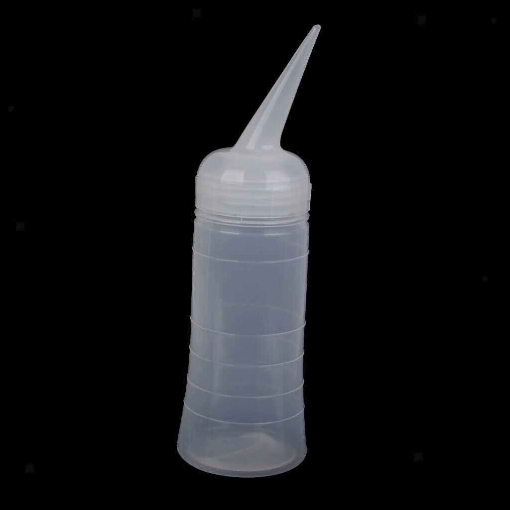 120ml Plastic Salon Hair Color Applicator Bottle Scale Tool With Angled Tip