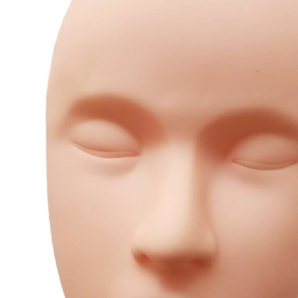 Soft Makeup Massage Practice Training Head, Come with 10 Pair Eyelashes