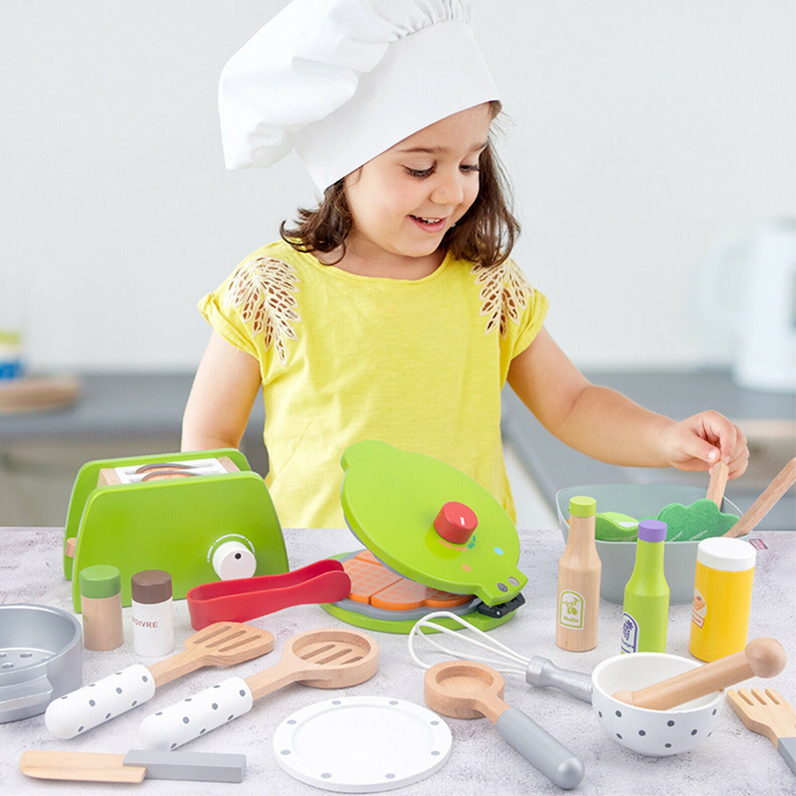 Game Simulation Kitchen Fruit Vegetable Salad Making Learning Toys Gift for Kids