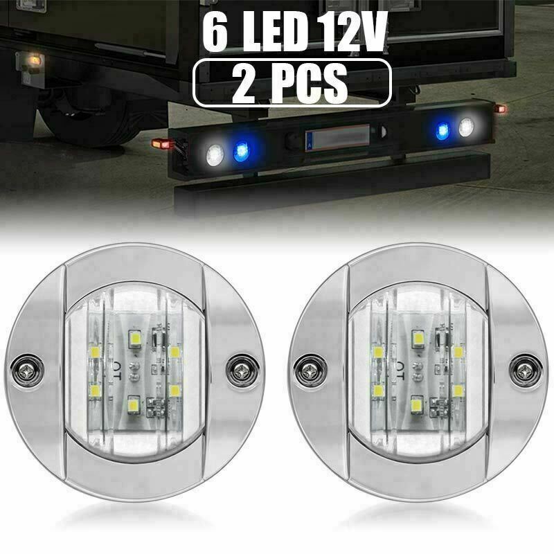 2X White 3" Round LED Side Marker Lights For Truck Trailer  Waterproof Clearance