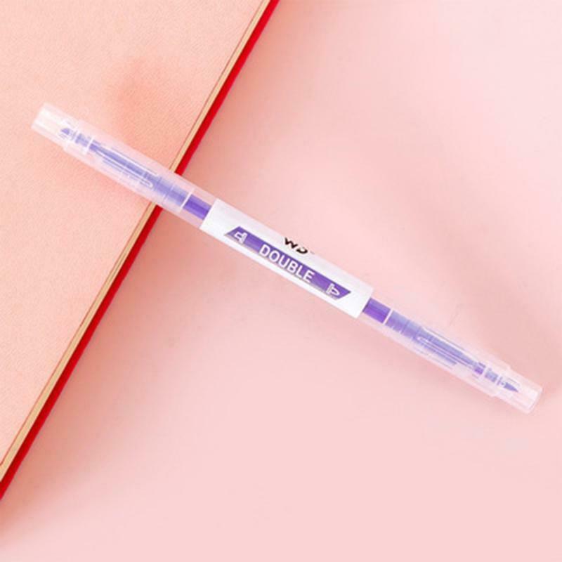 9 Colors Double Head Highlighter Fluorescent Markers Drawing Pen Stationery Gift