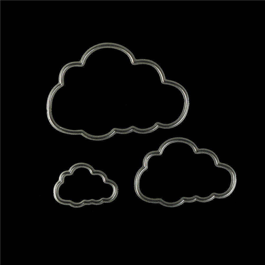 3pcs flaky clouds metal cutting dies stencil scrapbook album embossing cra.l8