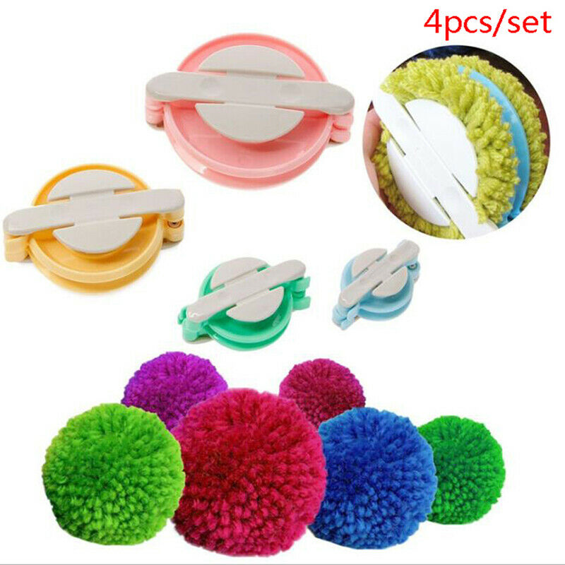 4pcs Essential Pompom Maker Fluff Ball Weaver Needle Craft Knitting Tool .l8