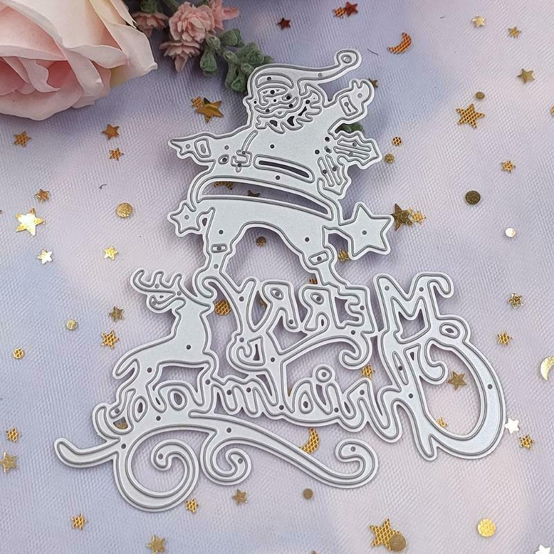 Merry Christmas Santa Metal Cutting Dies Stencil DIY Scrapbooking Album Paper